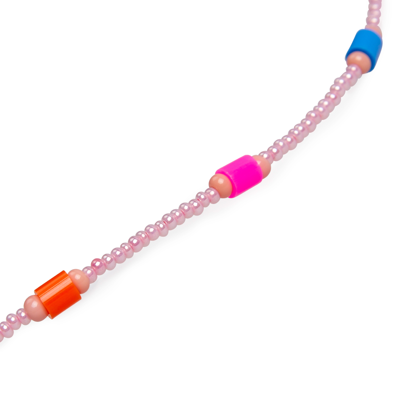 Pink necklace made of square beads