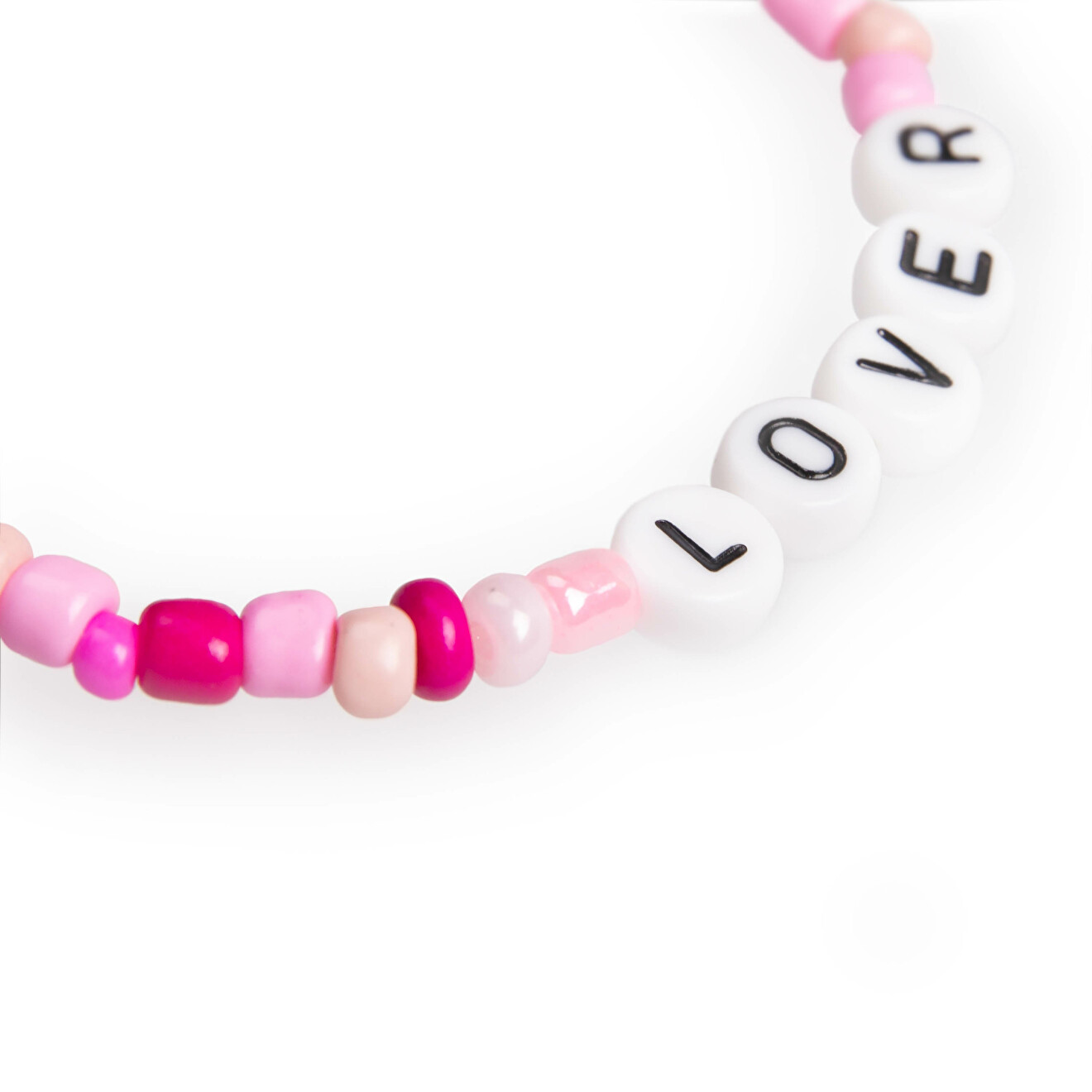 A bracelet with the word LOVER