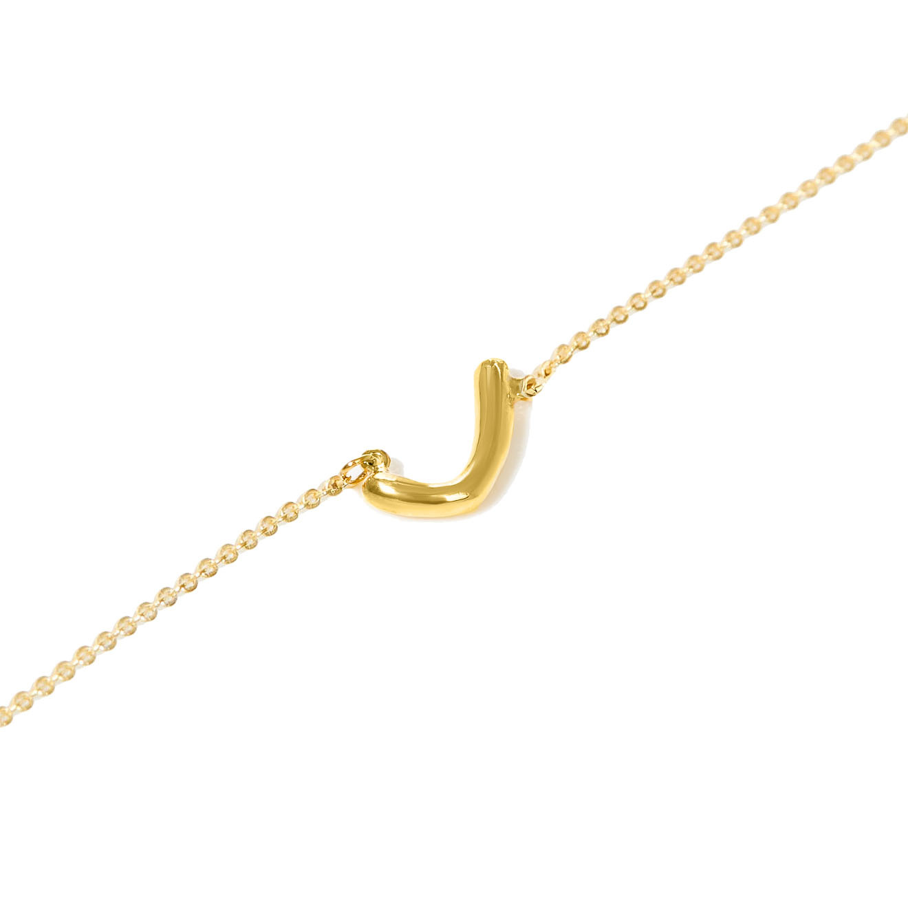 Позолоченный браслет с буквой J