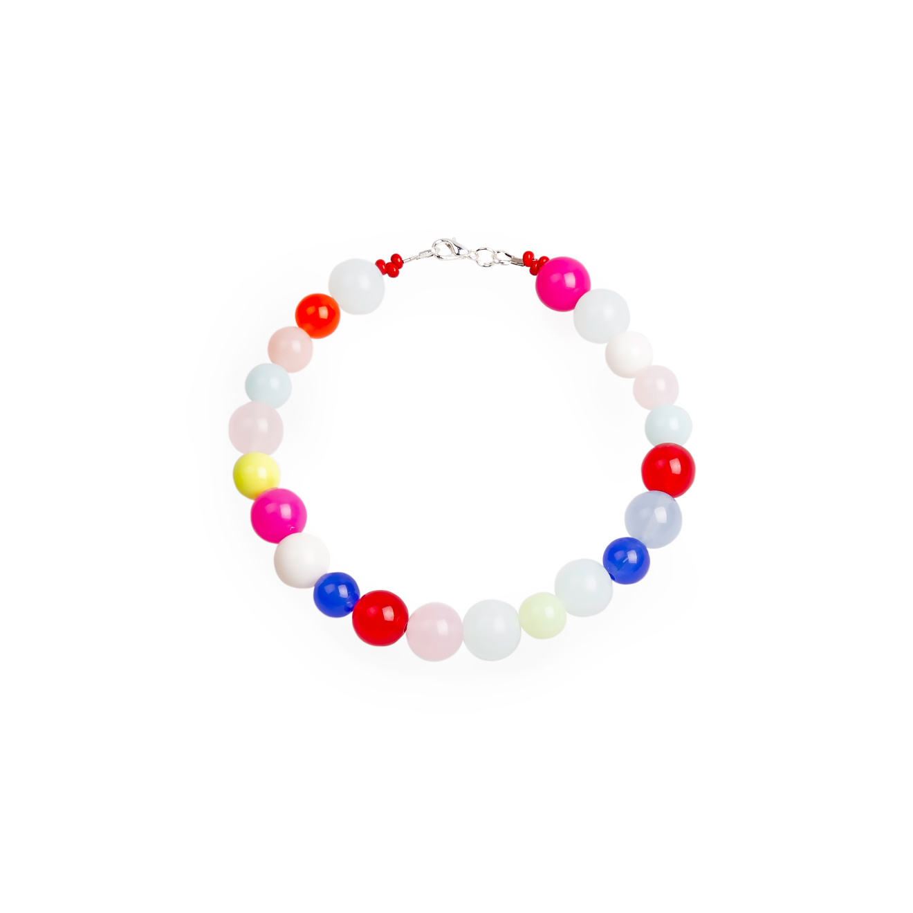 Anklet of round colored beads