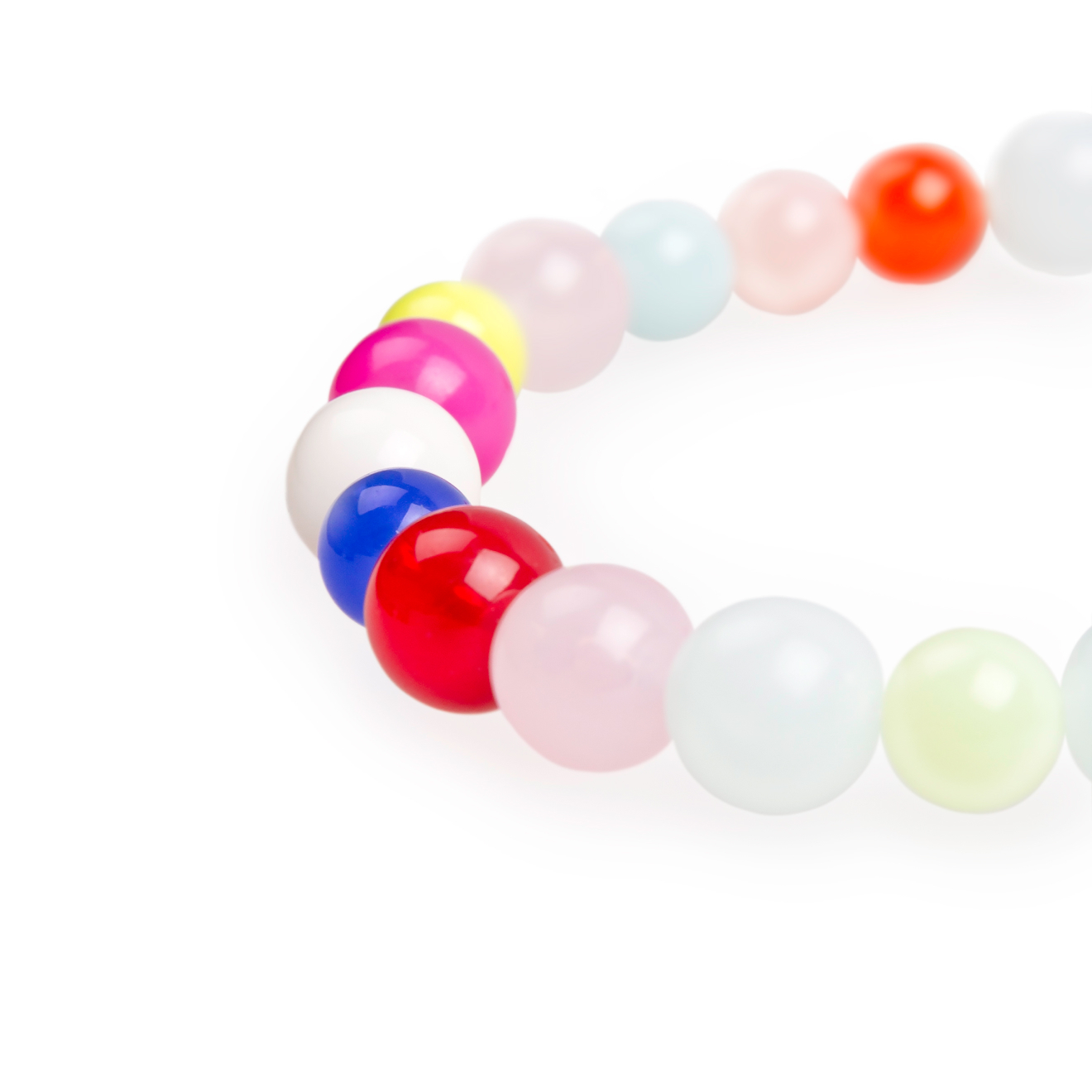 Anklet of round colored beads