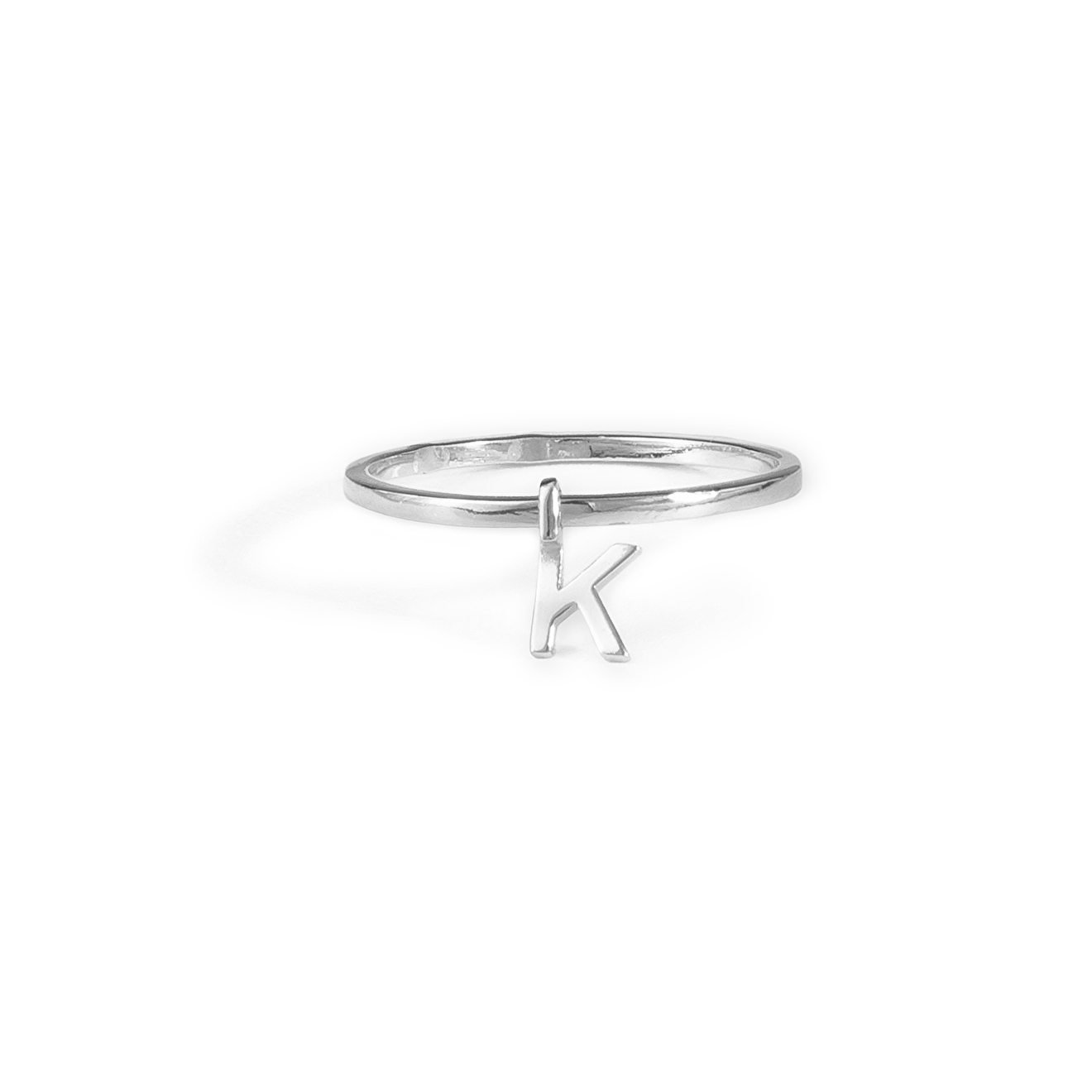 TONDEM Кольцо из серебра с буквой K tondem кольцо mini из белого золота с херкимерскими алмазами