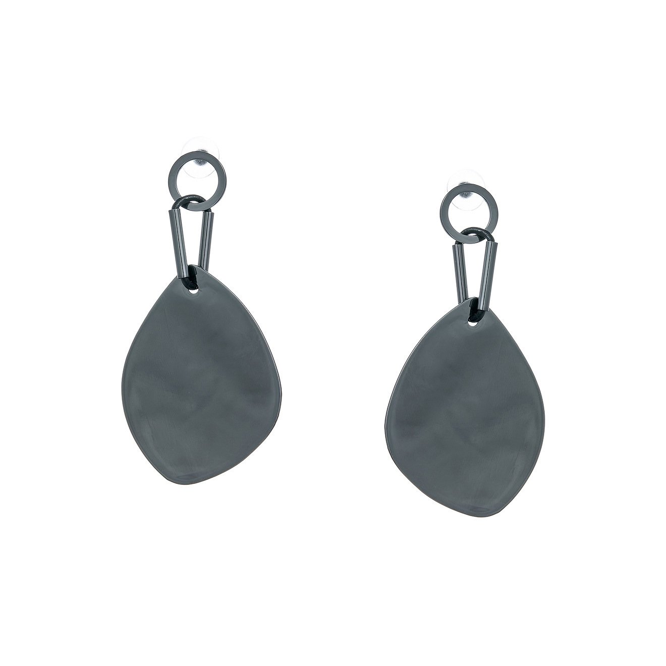 Glossy Black Earrings