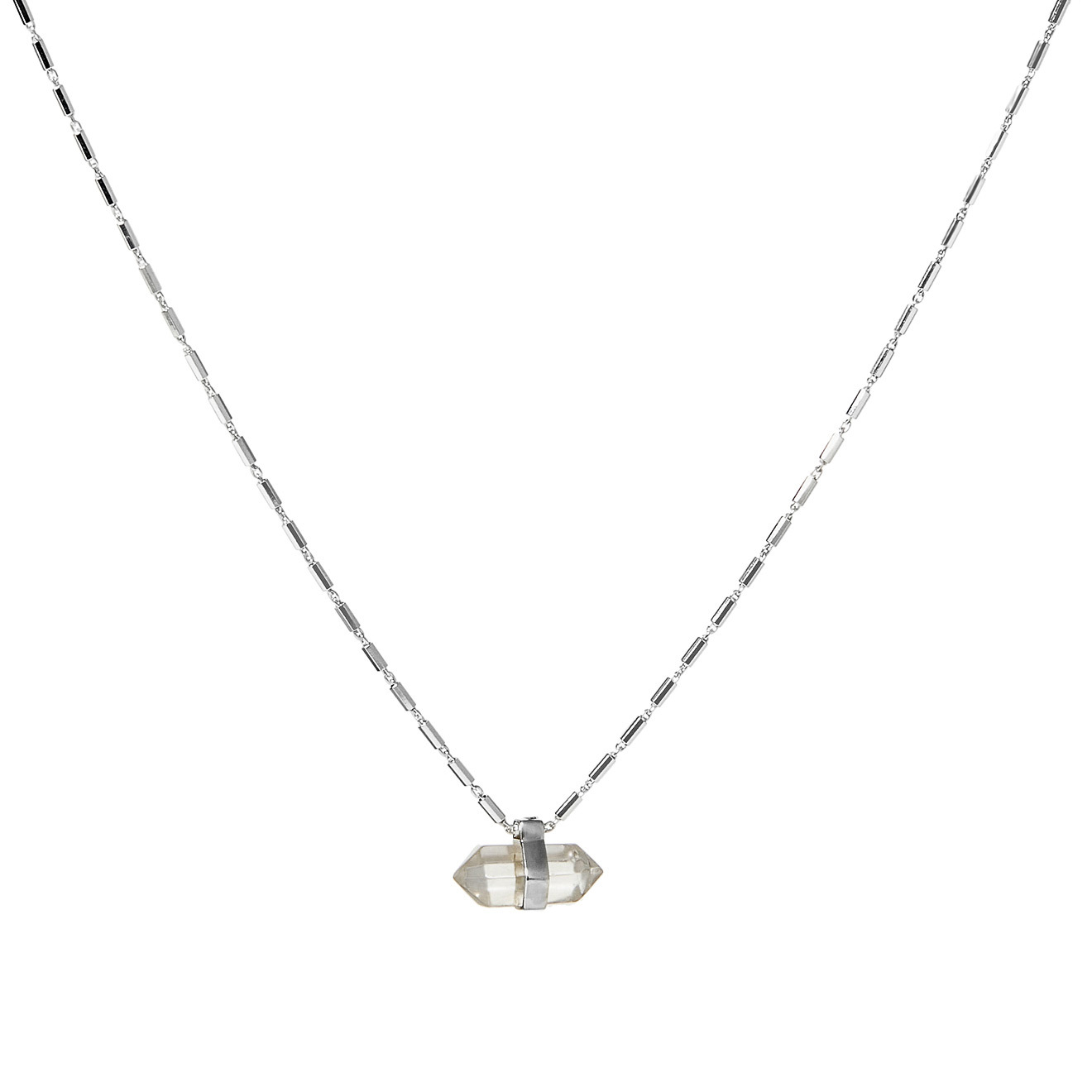 Necklace made of silver with quartz