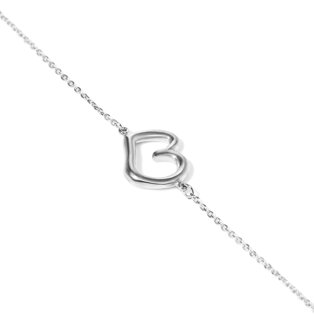 Серебряный браслет с буквой B