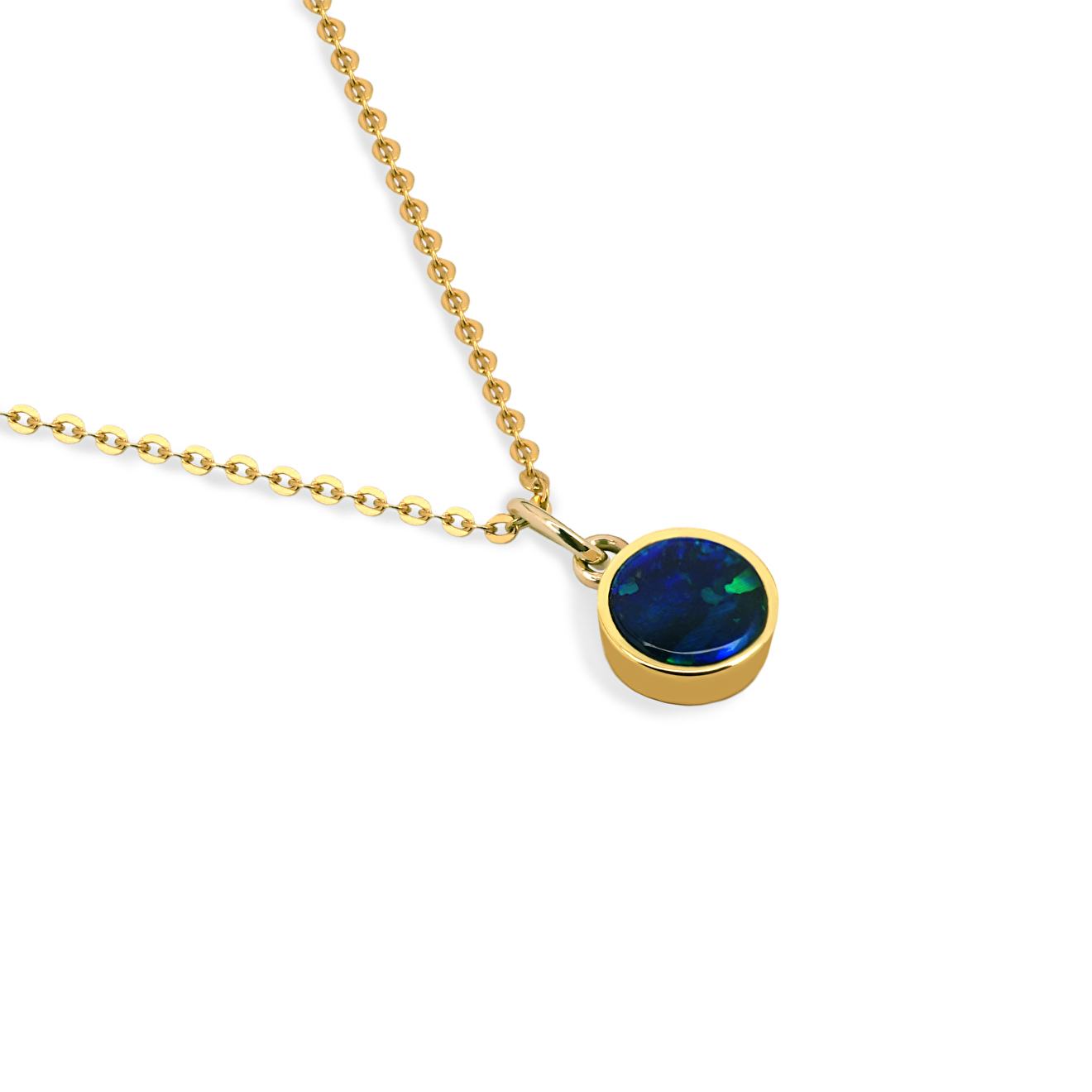 Necklace-circle of gold with opal