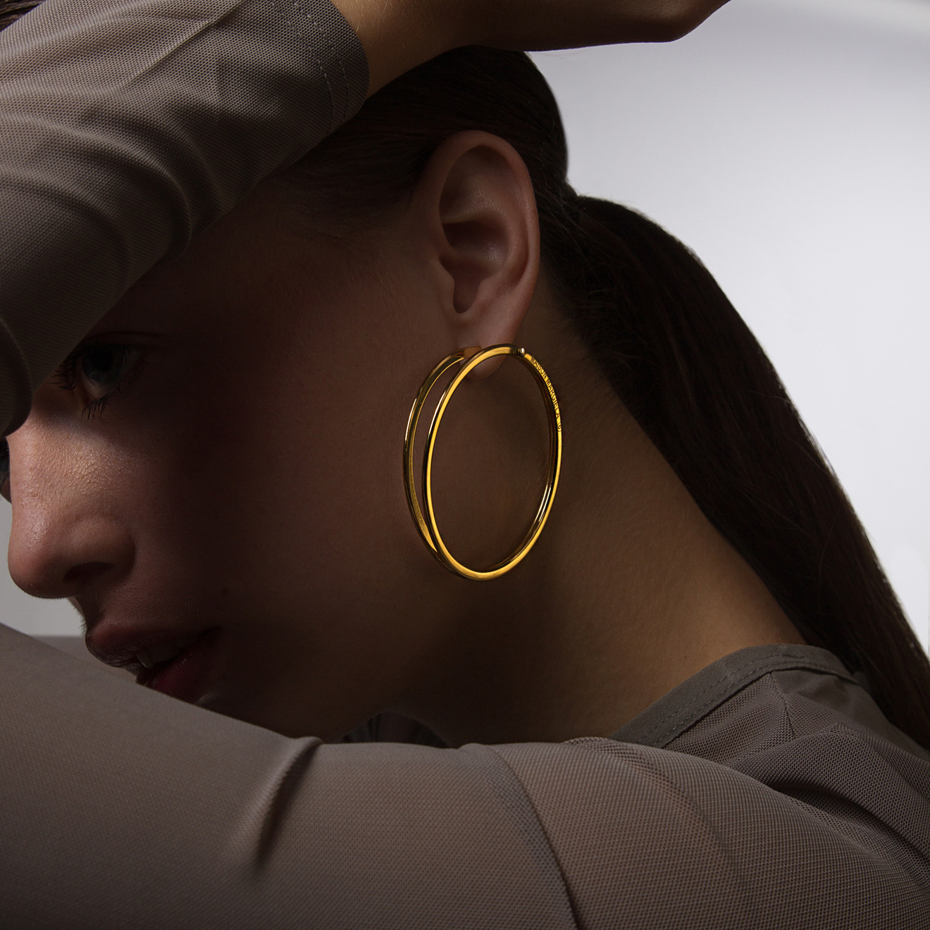 gold-tone hoops