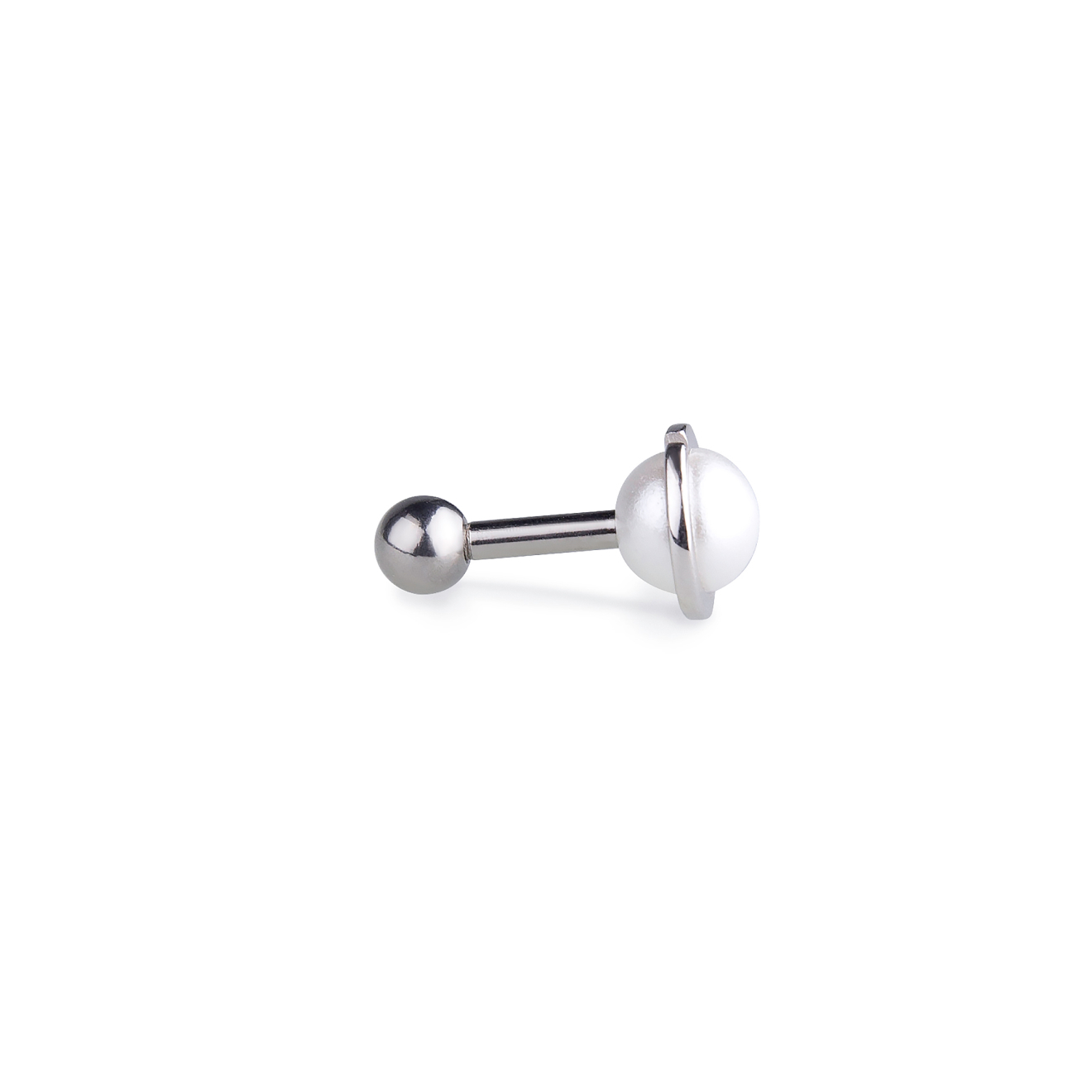 Rod in helix made of steel with pearls