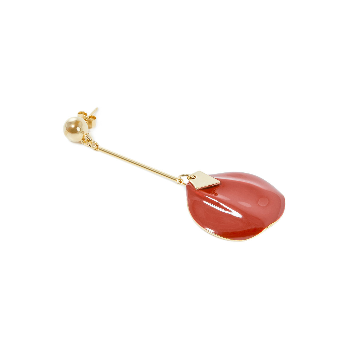 earrings with burgundy disc pendants