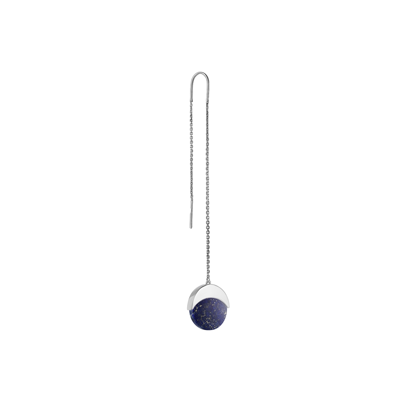 Silver monoserge "Moon" with lapis lazuli
