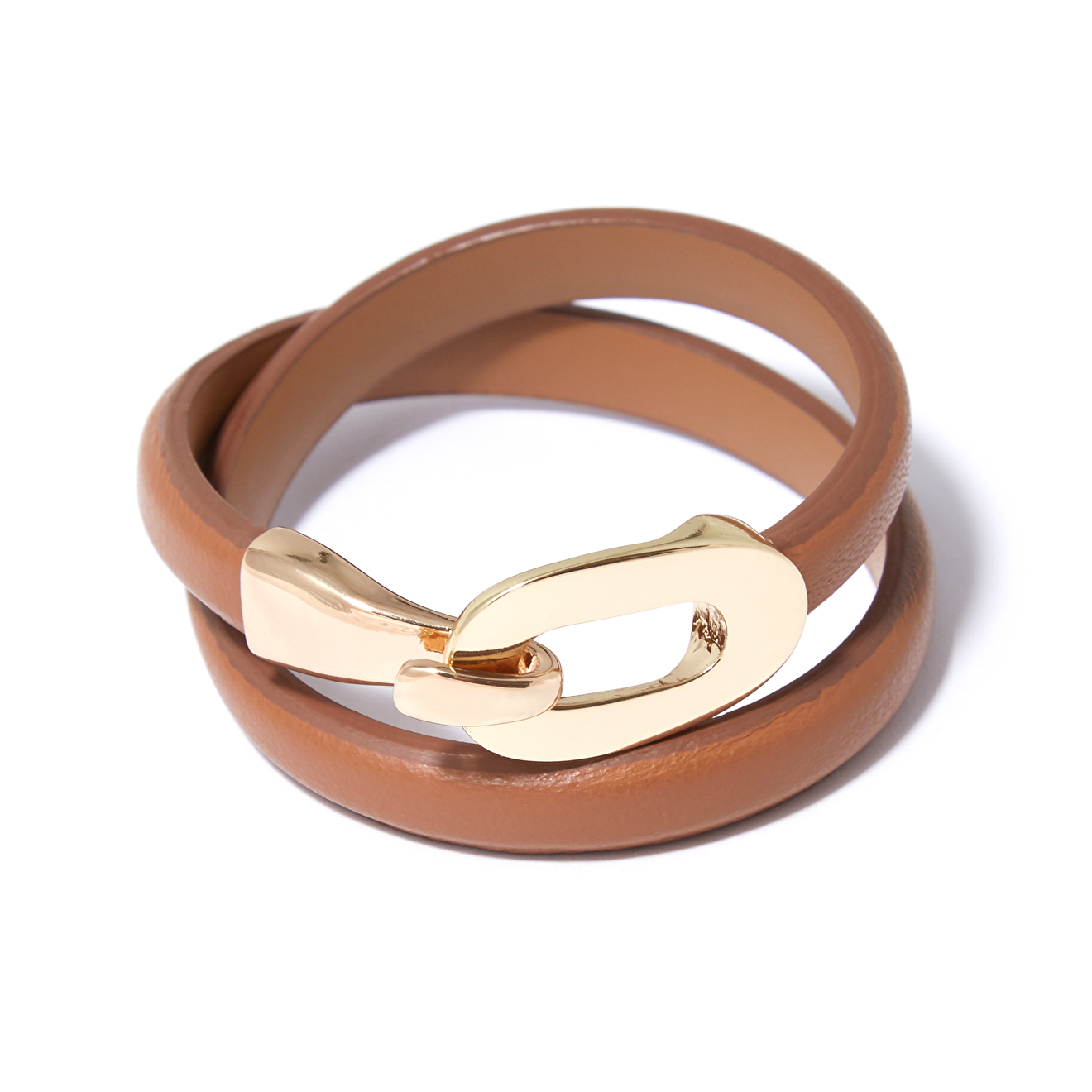 Tannum Коричневый кожаный браслет с пряжкой tannum песочный браслет с золотистой цепью