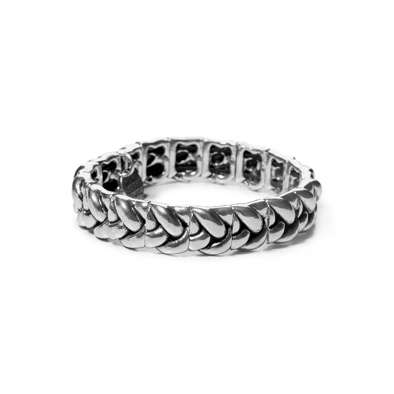 Серебристый браслет Braided