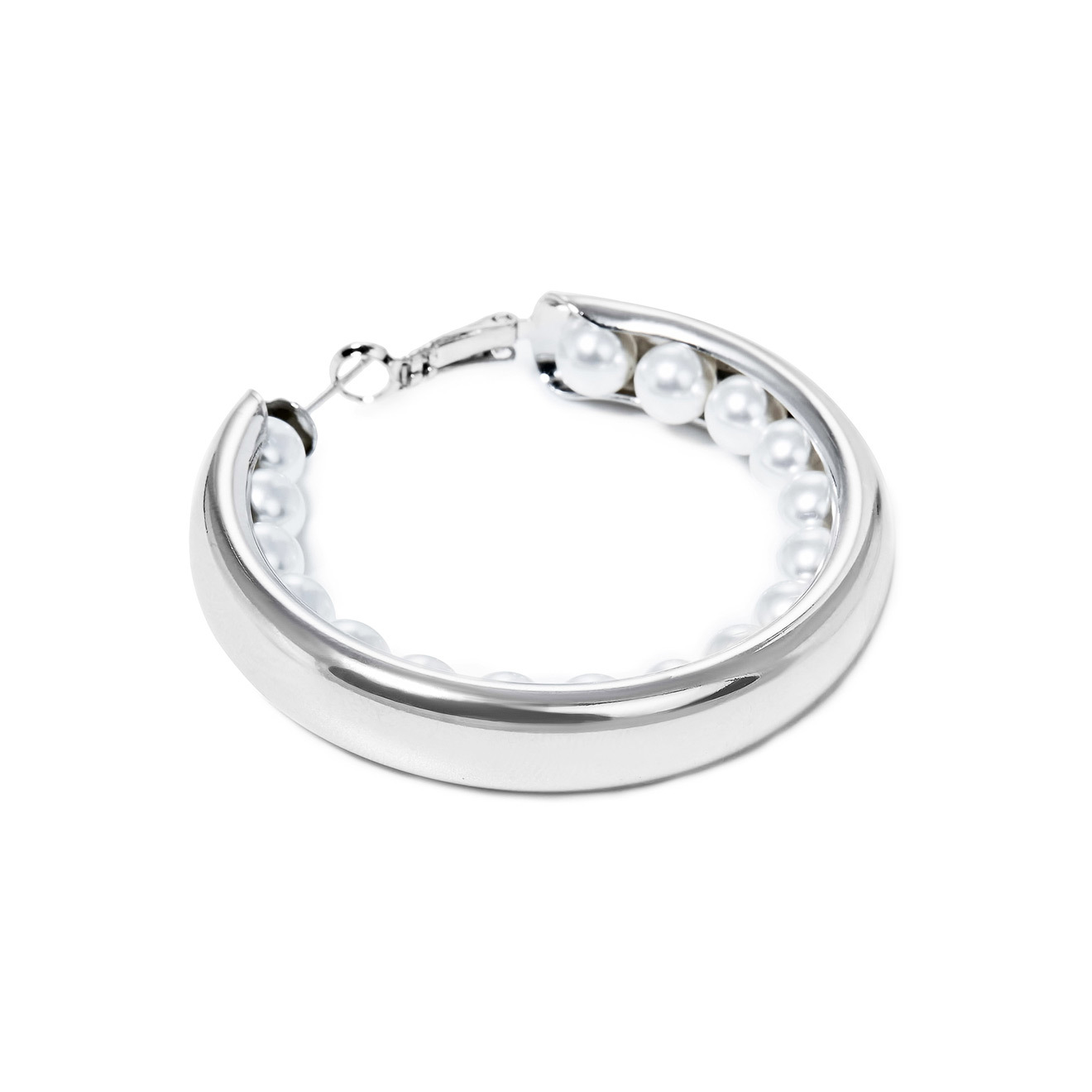 hoop earrings with pearls inside