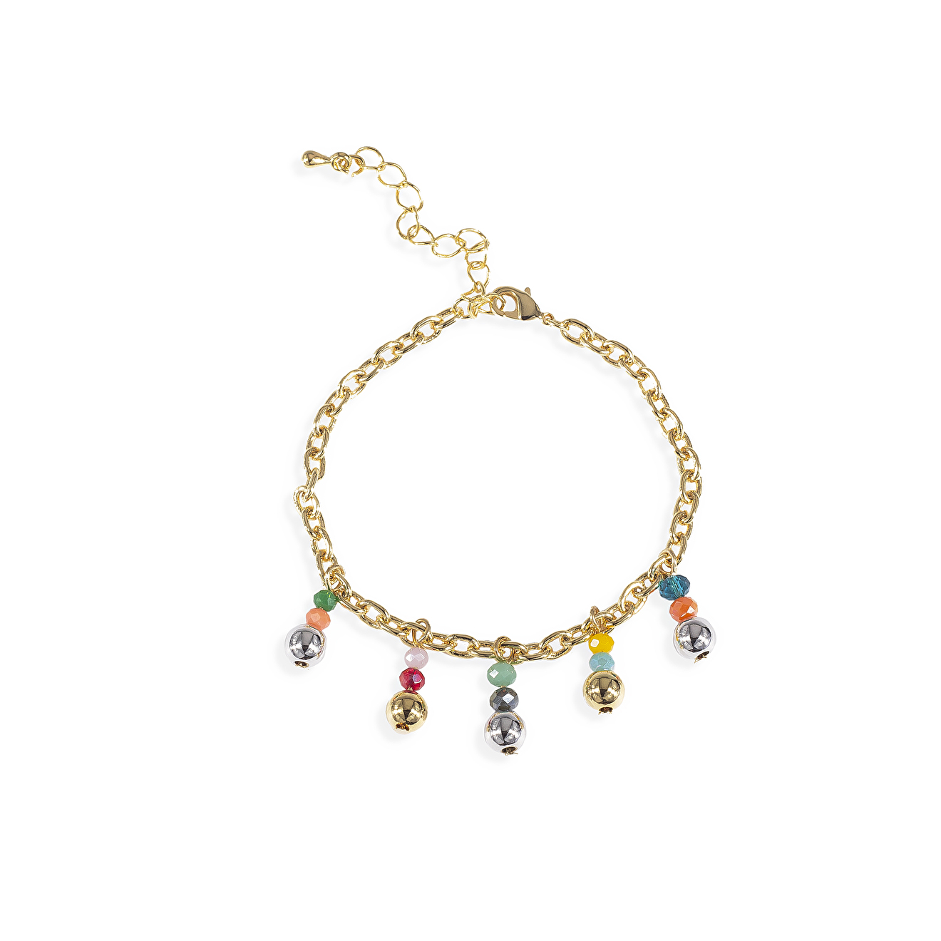 bracelet with multicolored beads and crystals