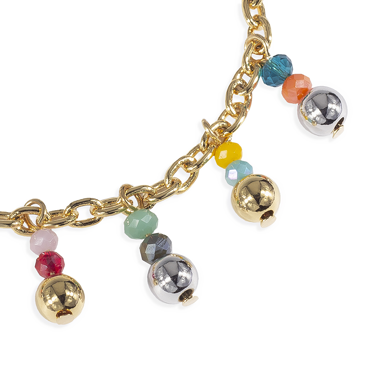 bracelet with multicolored beads and crystals