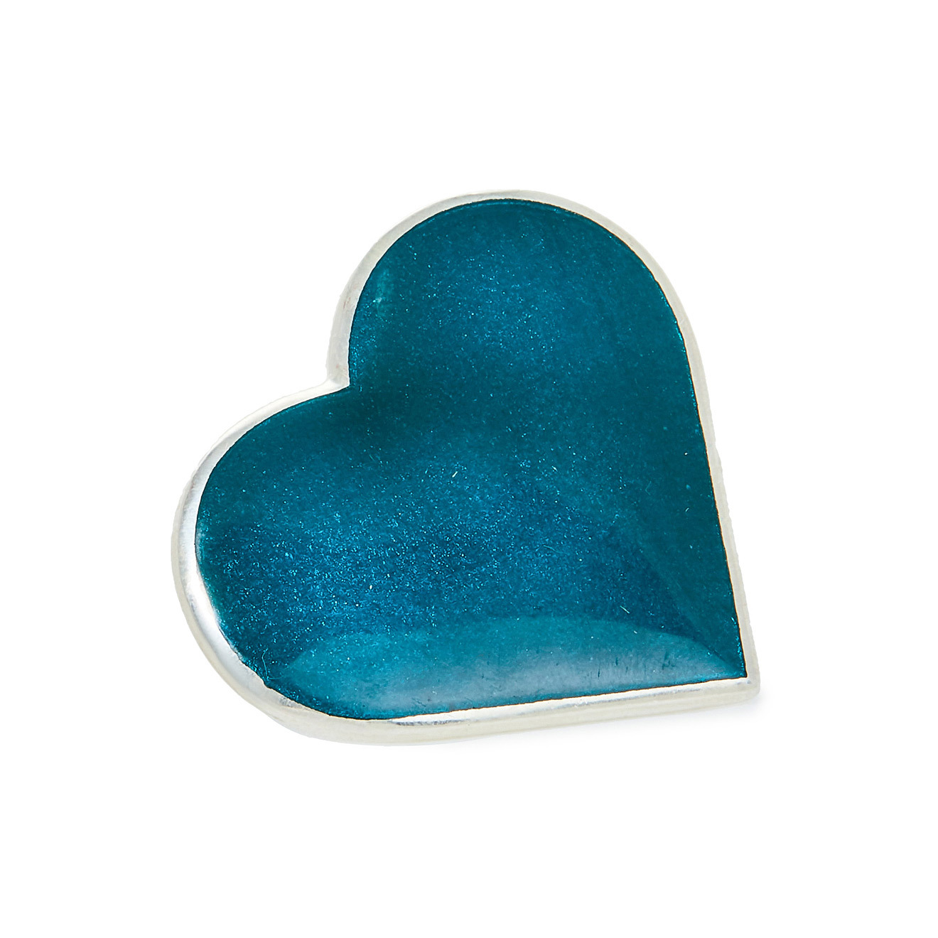 Heart earrings with blue-green enamel