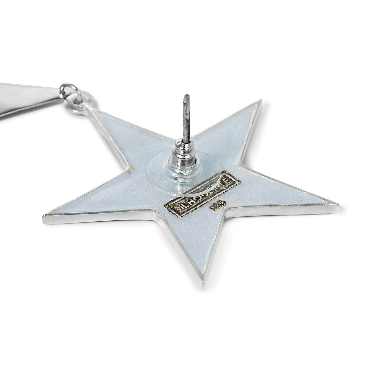 Triple Star Earrings with black enamel