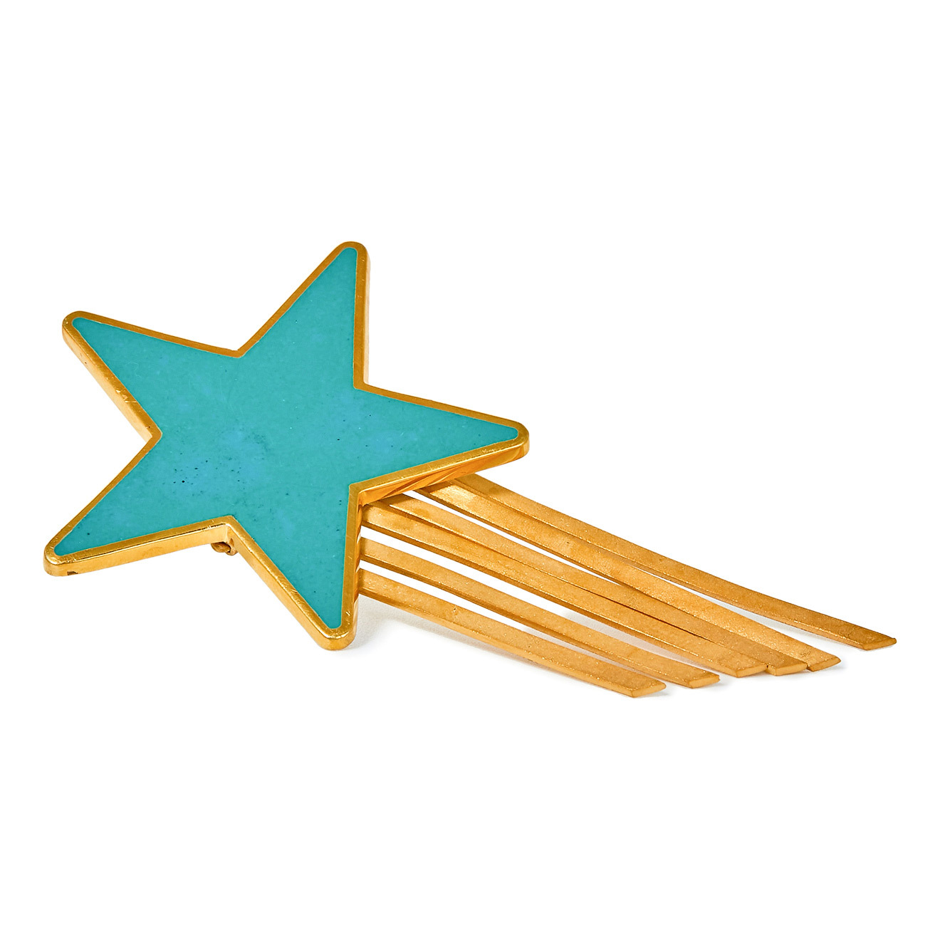 star Earrings with turquoise enamel