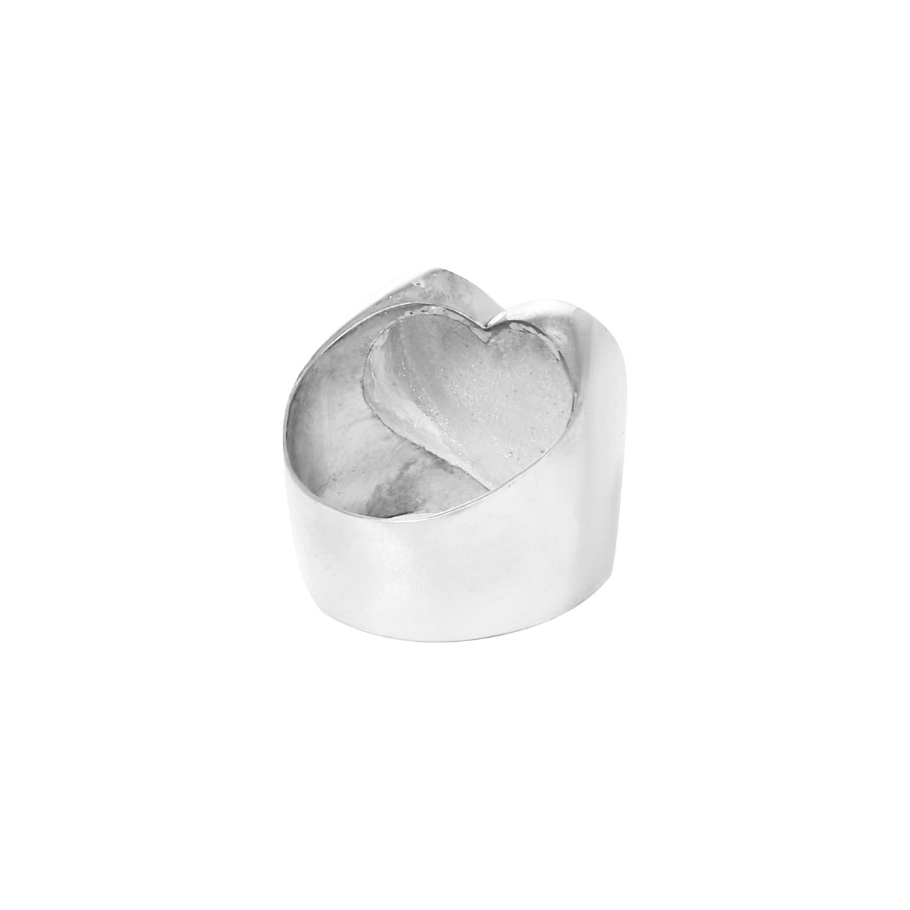 heart ring with blue-green enamel