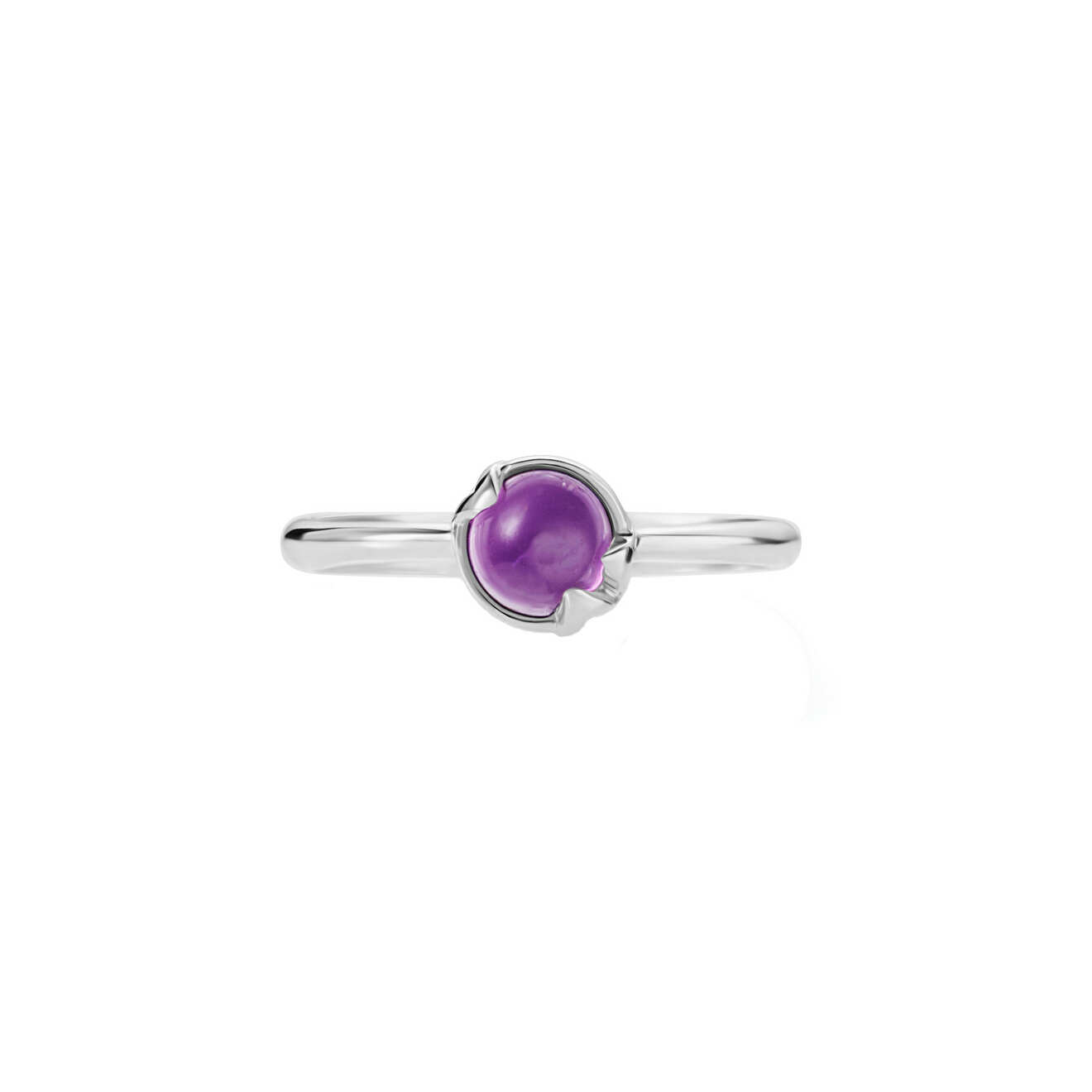 Silver ring "Lotus Bud" with amethyst