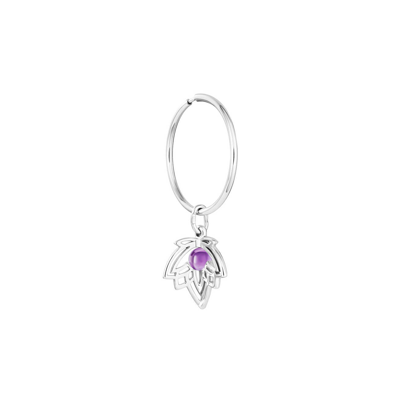 Silver monoser "Triple Lotus" with amethyst