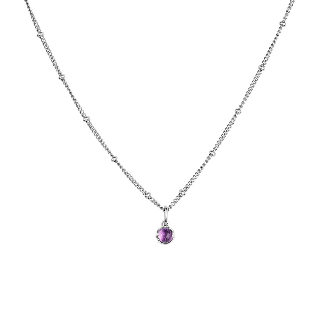 Necklace made of silver "Lotus bud" with amethyst
