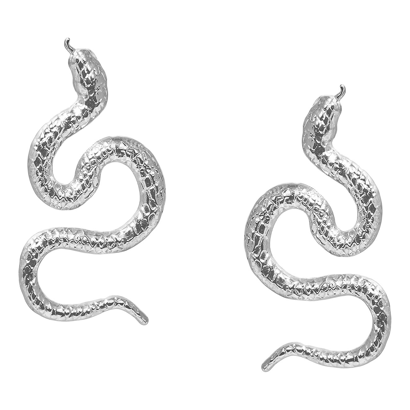 Natia x Lako Покрытые серебром серьги-змеи natia x lako позолоченные асимметричные серьги двуглавые змеи
