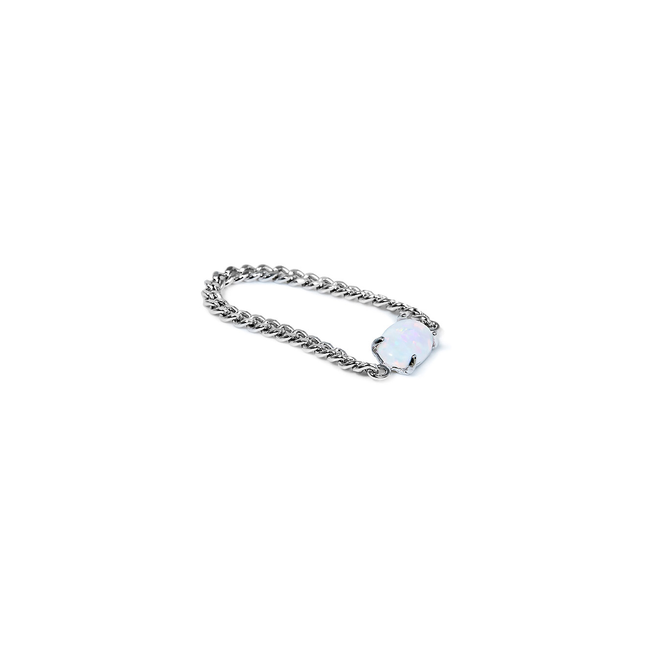 chain ring with synthetic opal