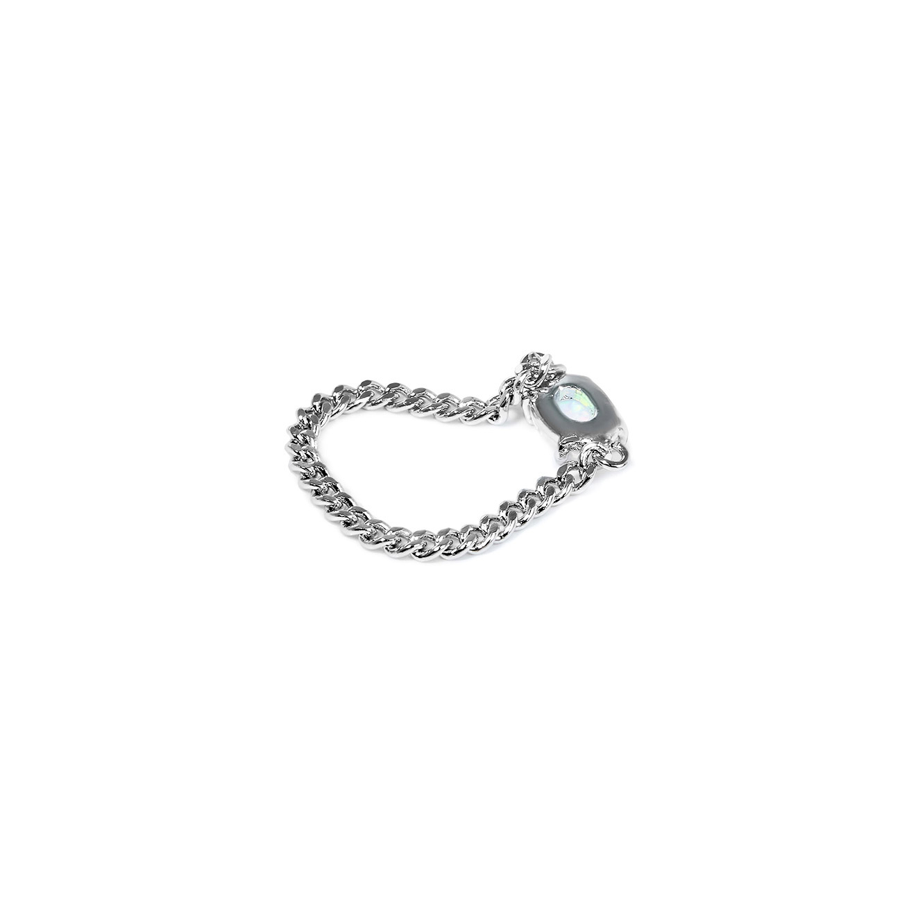 chain ring with synthetic opal
