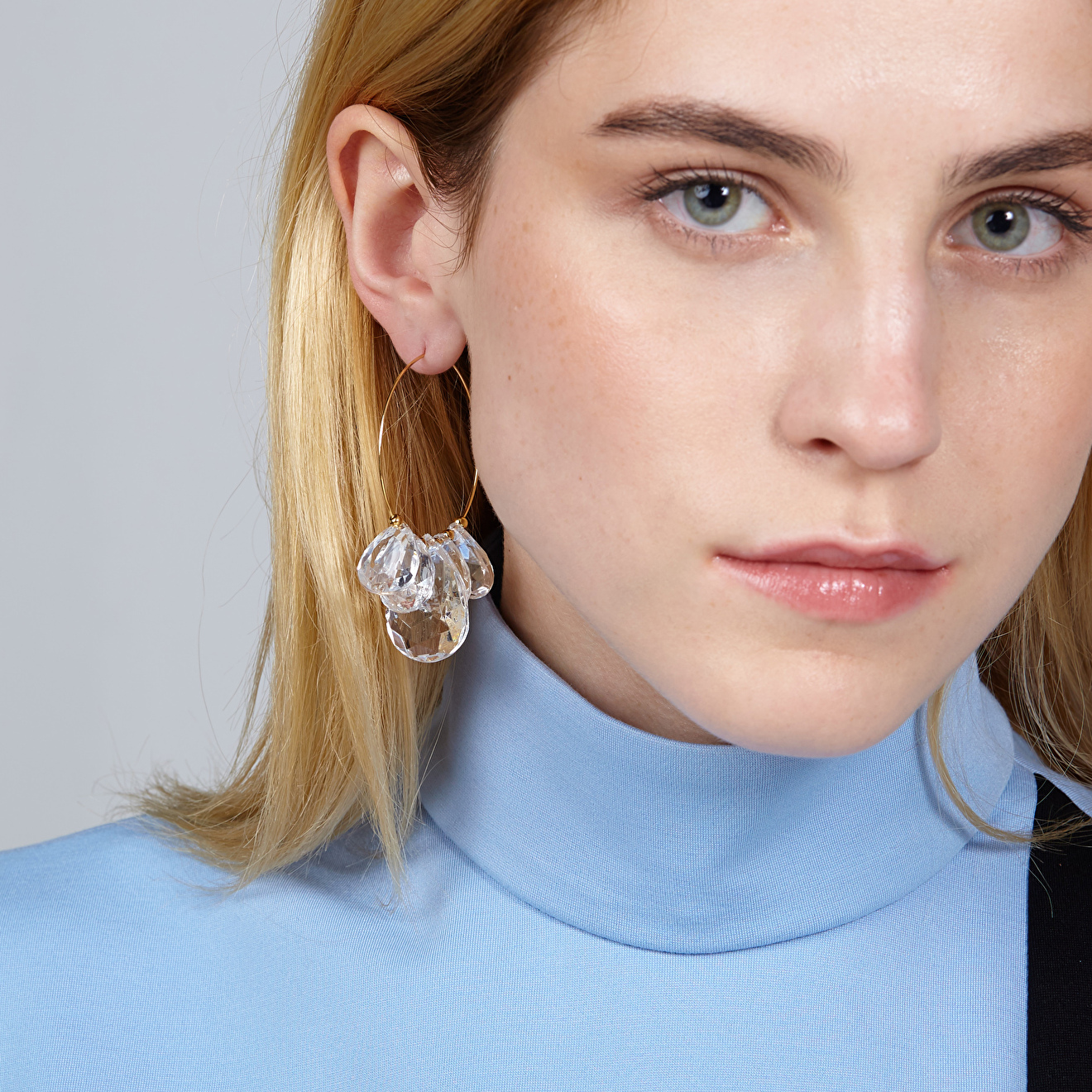 ring earrings with crystals