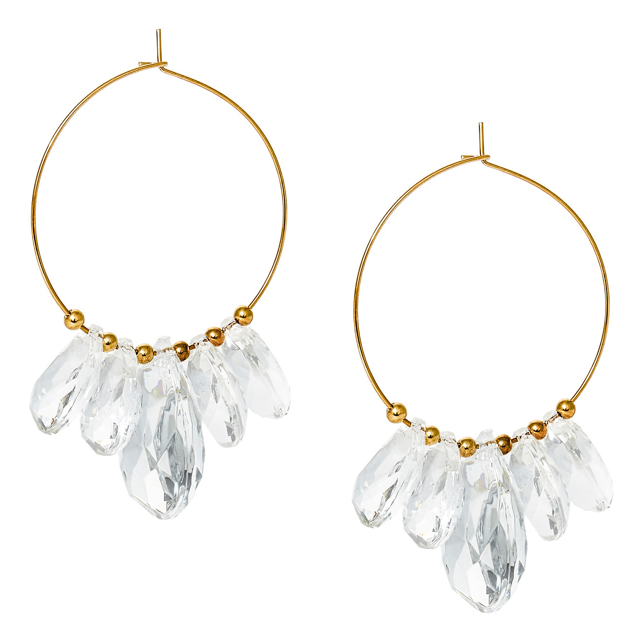 ring earrings with crystals