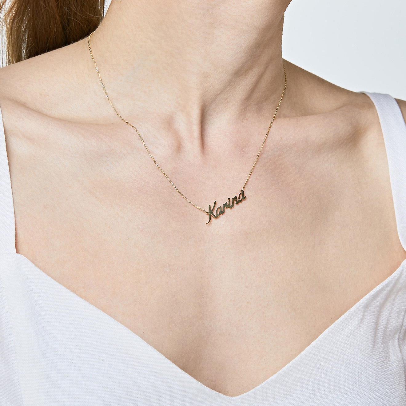 Personalized Karina gold pendant