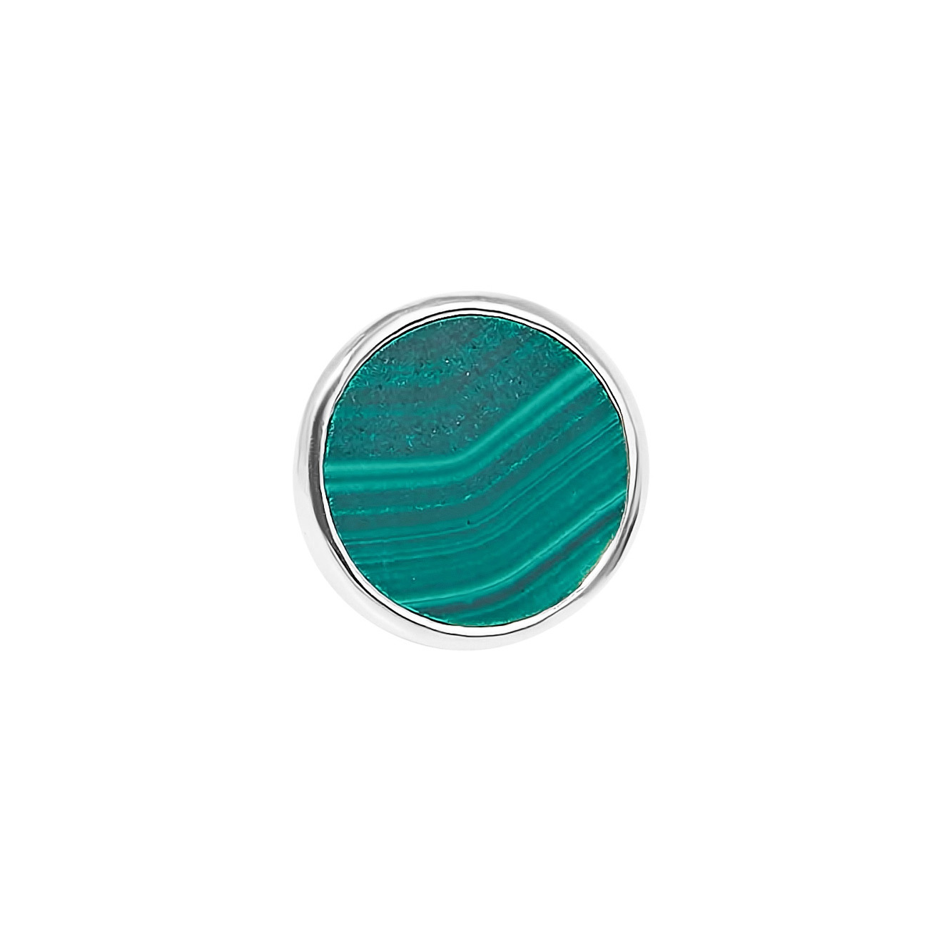 Кольцо SMALL из серебра с малахитом, из коллекции Planets