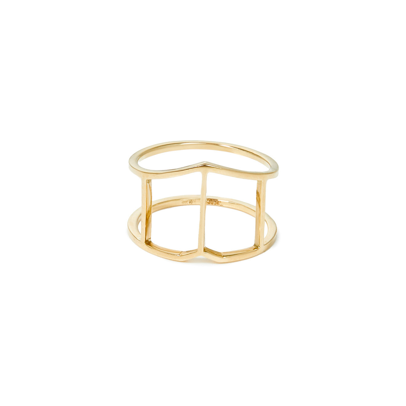 Jewlia Кольцо-соты из желтого золота, из коллекции «Соты» jewlia витое кольцо из золота