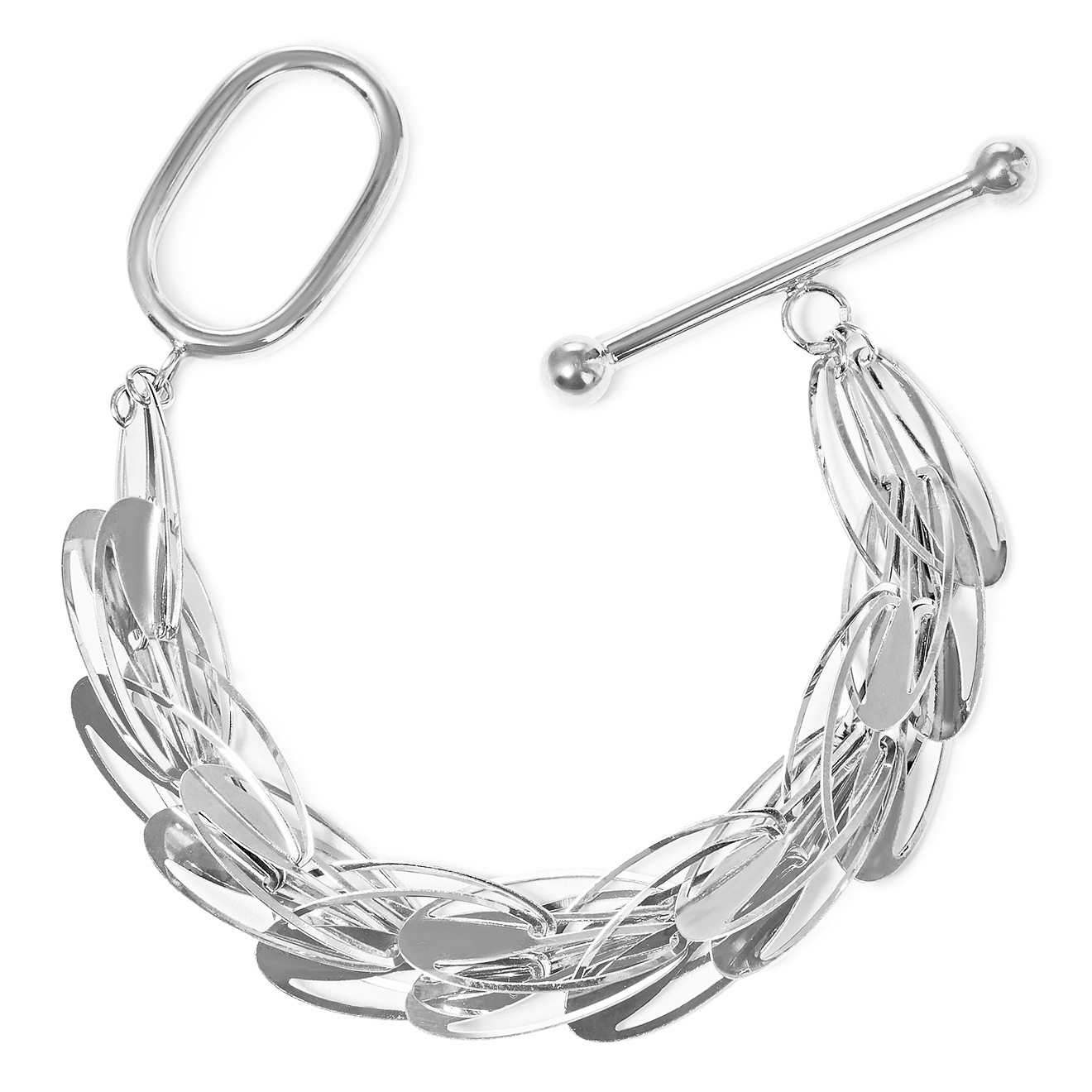 Браслет из серебра из овальных звеньев