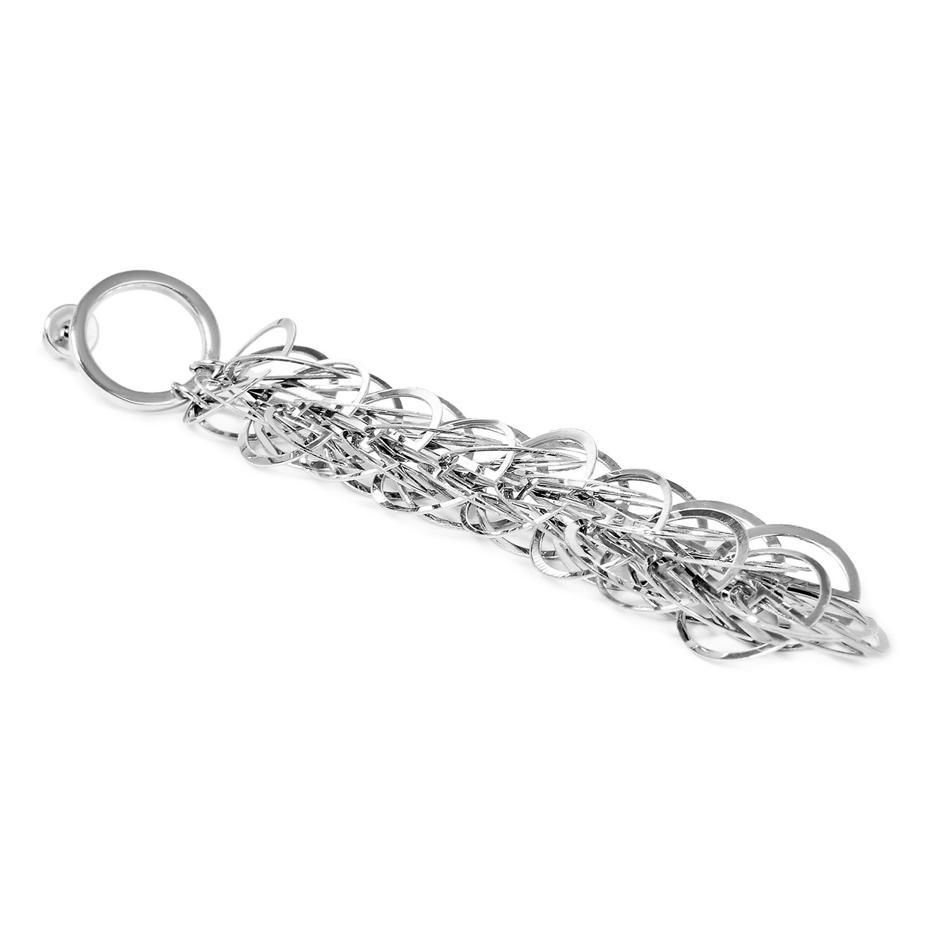 Объемные серьги из серебра из круглых звеньев