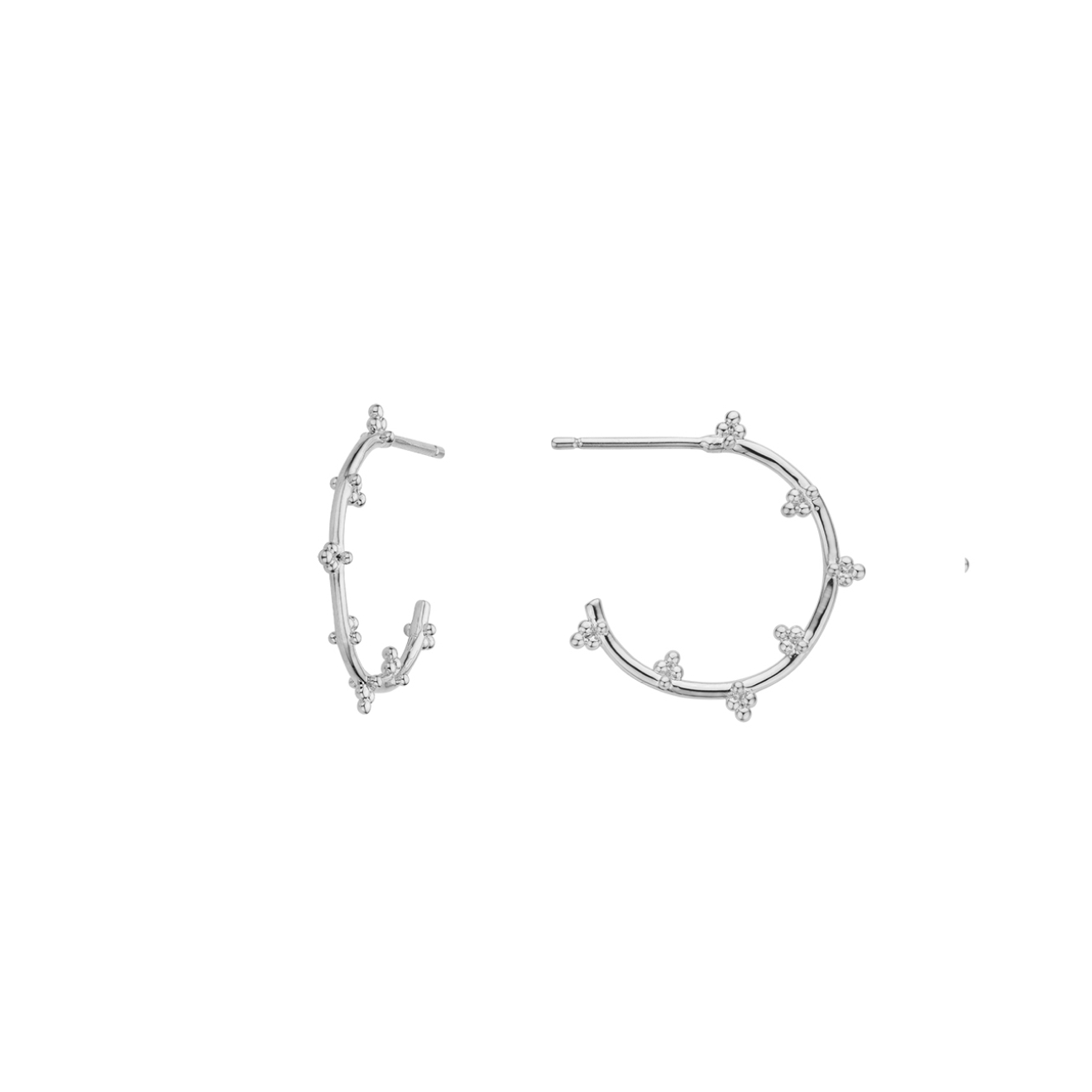 silver plated Hoop Earrings with Balls Awesome India Argent
