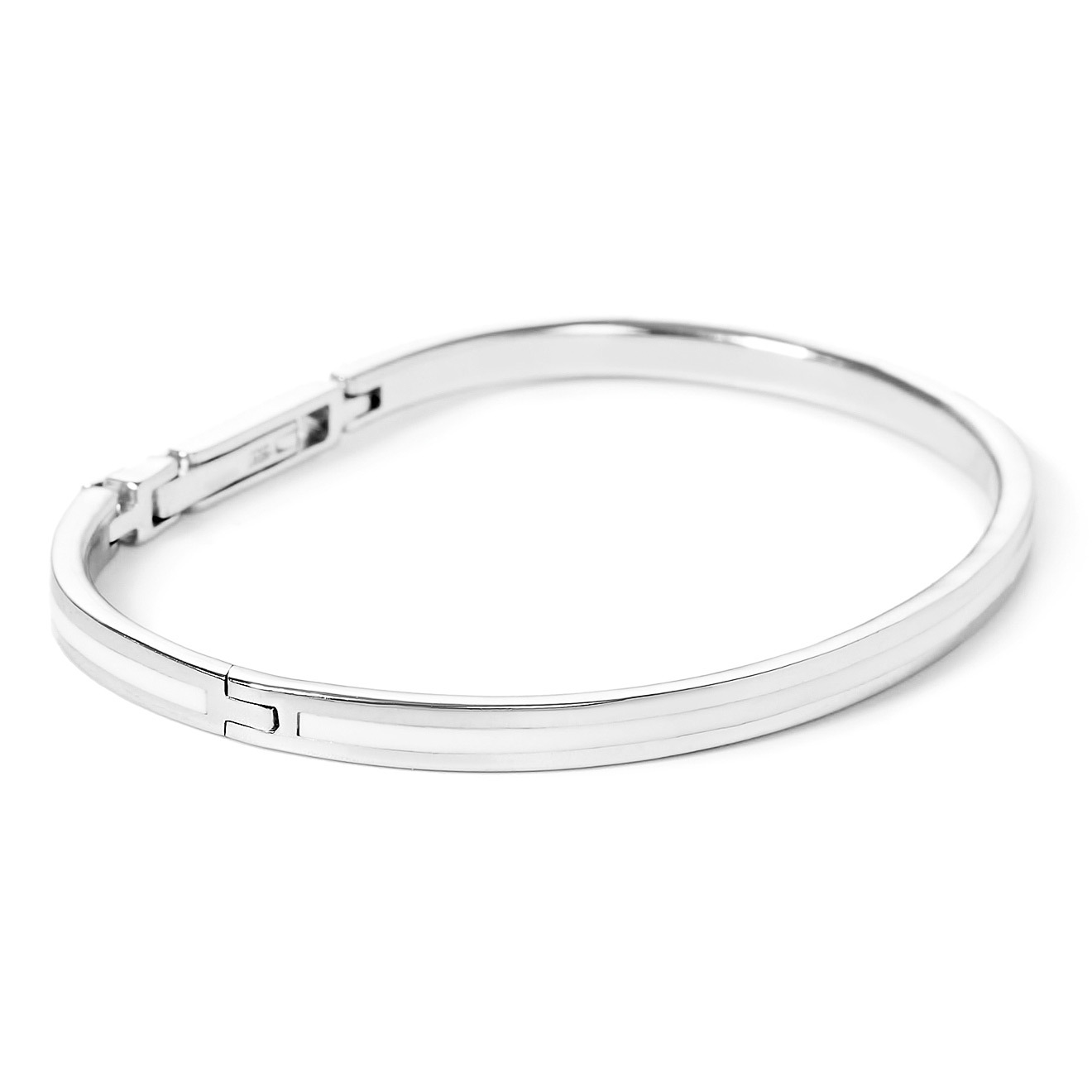 Браслет из серебра с белой эмалью, из коллекции Basic