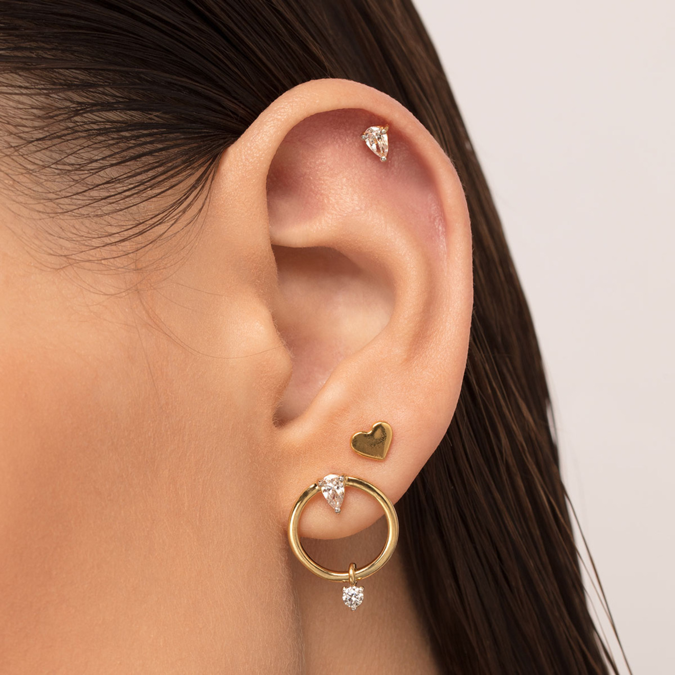 Gold-plated wrap-heart, from the Piercing collection