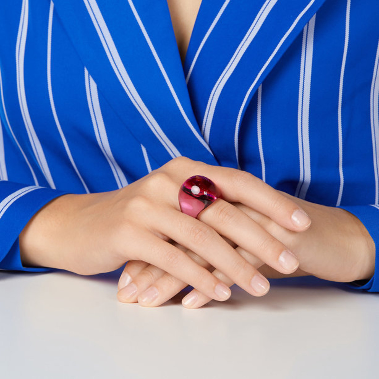 Кольцо Fuchsia crystal cabochon