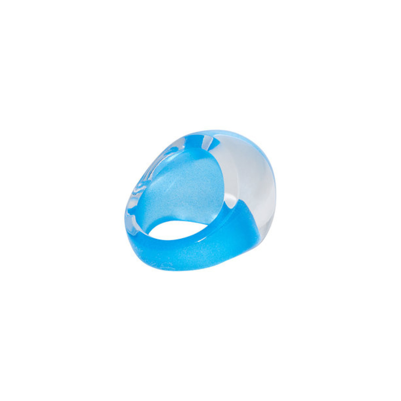 Кольцо Clear crystal with blue patina