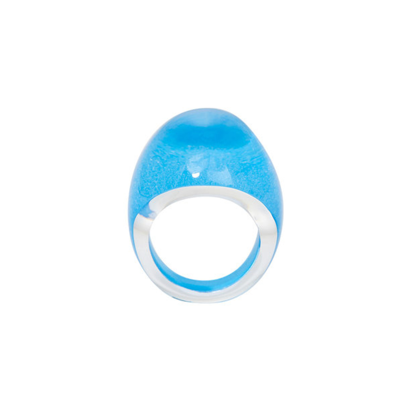 Кольцо Clear crystal with blue patina