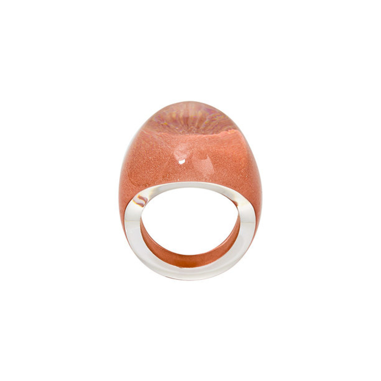 Кольцо Clear crystal with pink patina