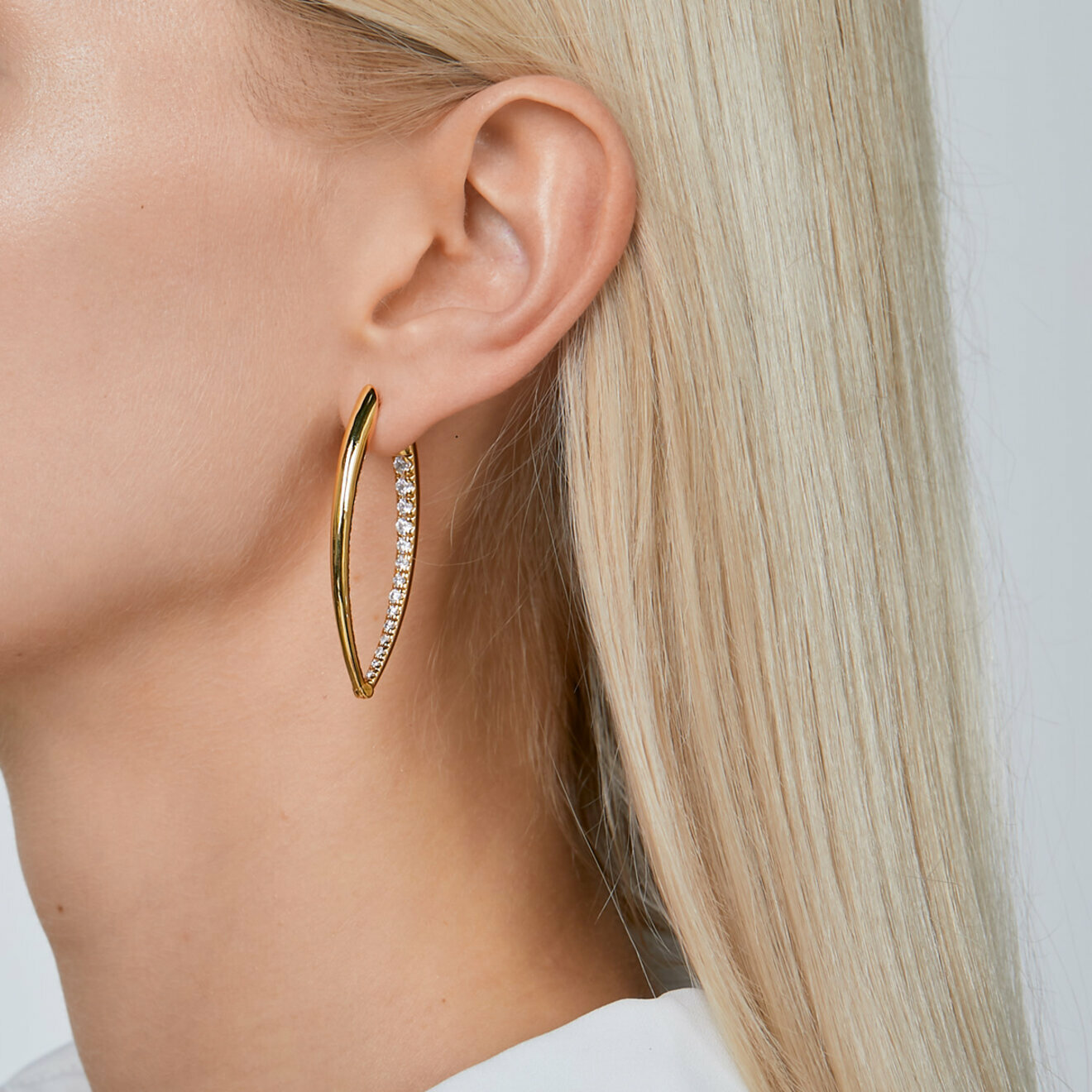 drop earrings with crystals inside
