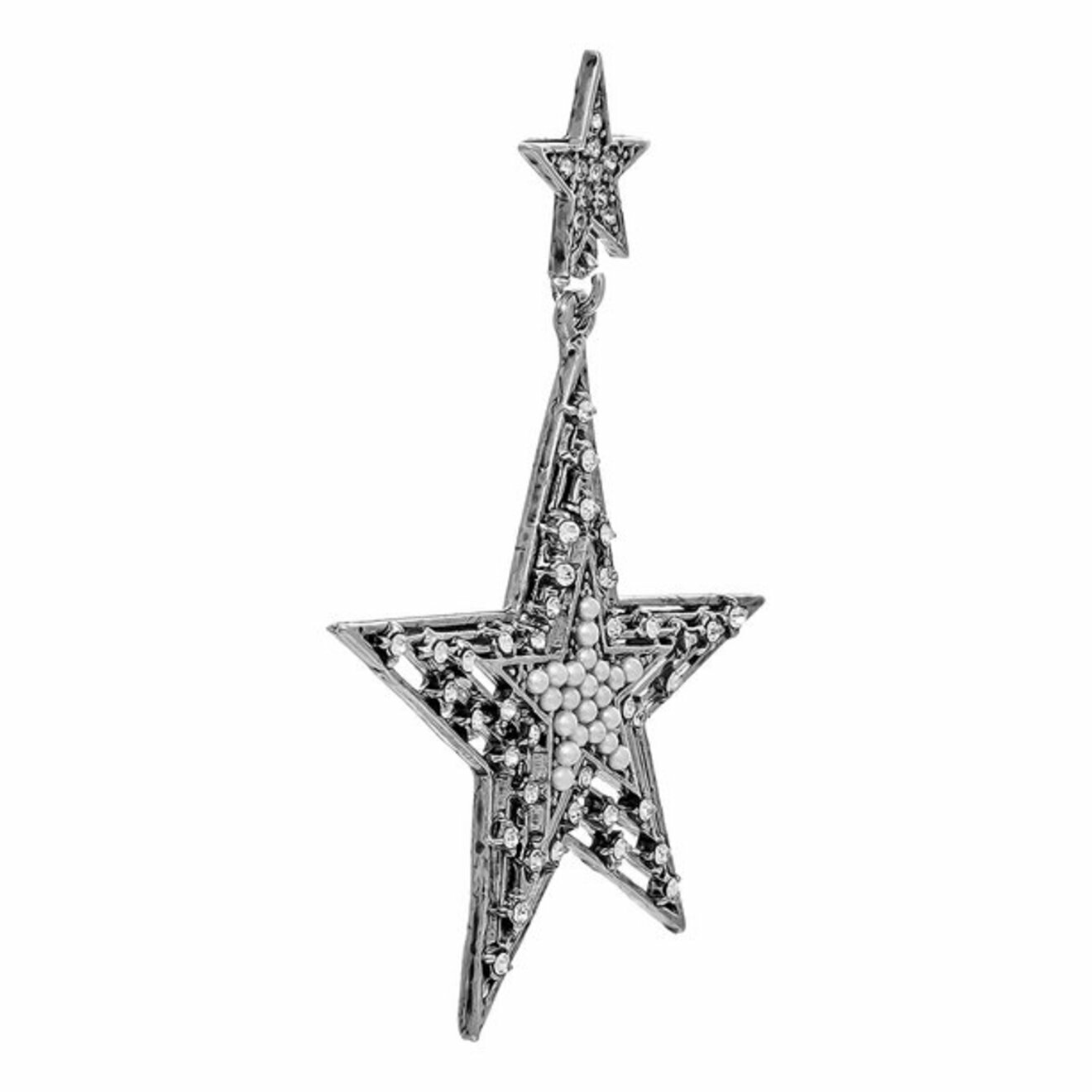 Серебристые серьги-звёзды