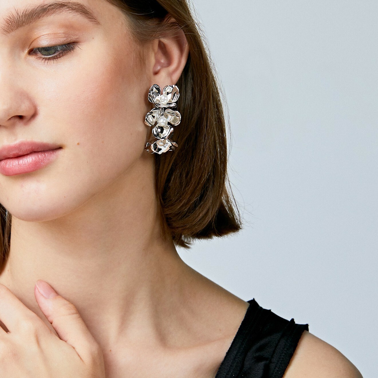ring earrings with buds