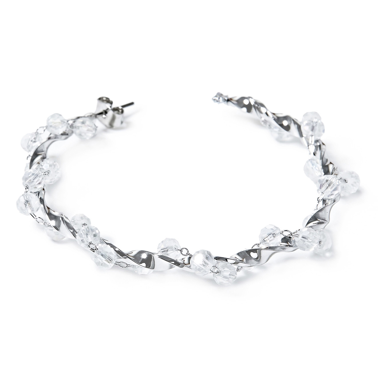 Intertwined Ring Earrings with Crystals