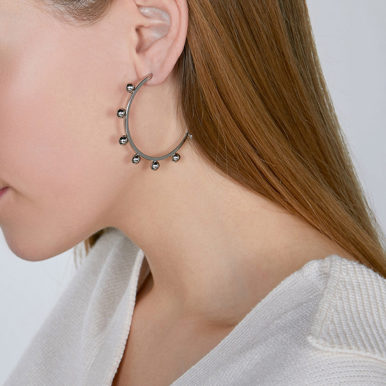 hoop earrings with balls