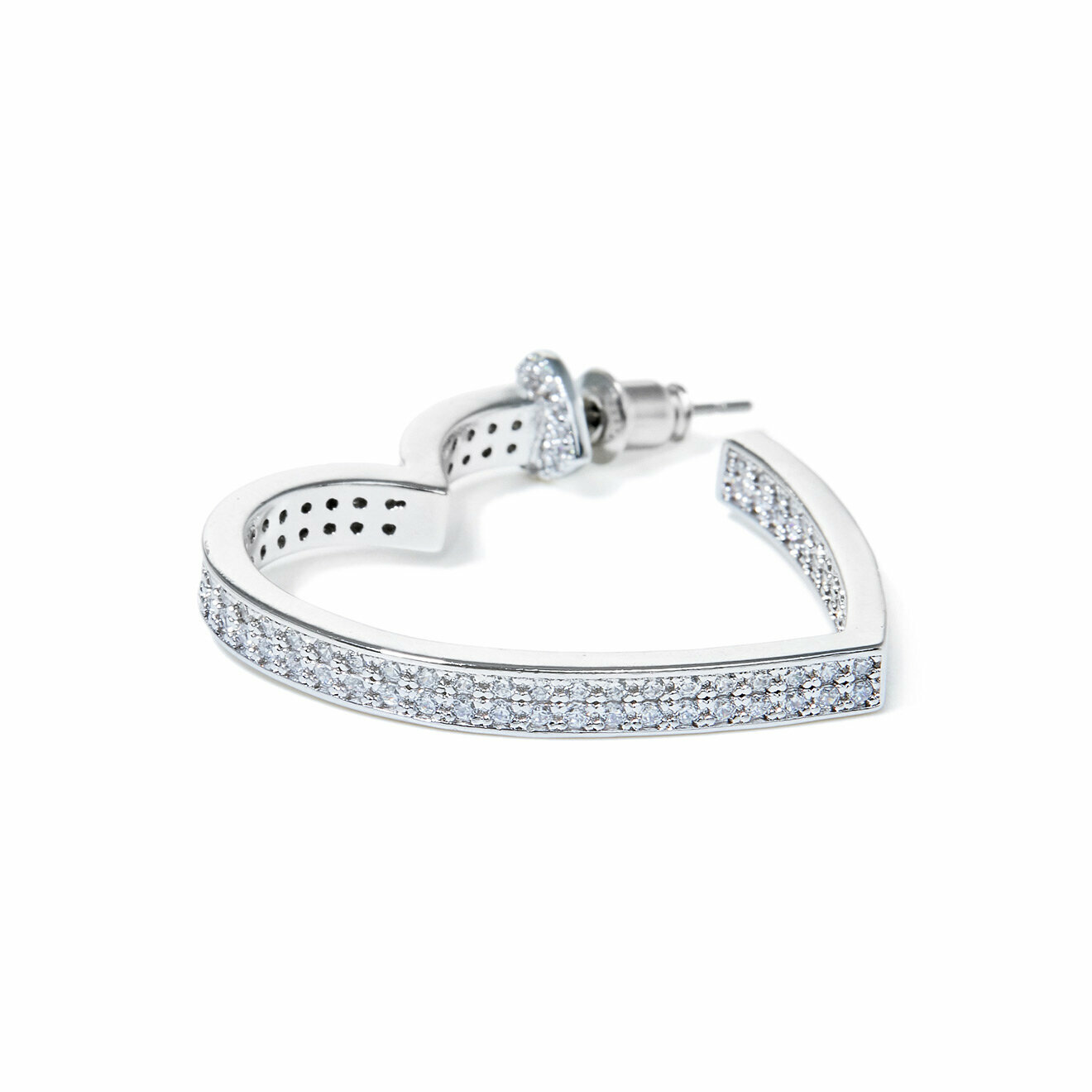 heart earrings with crystals
