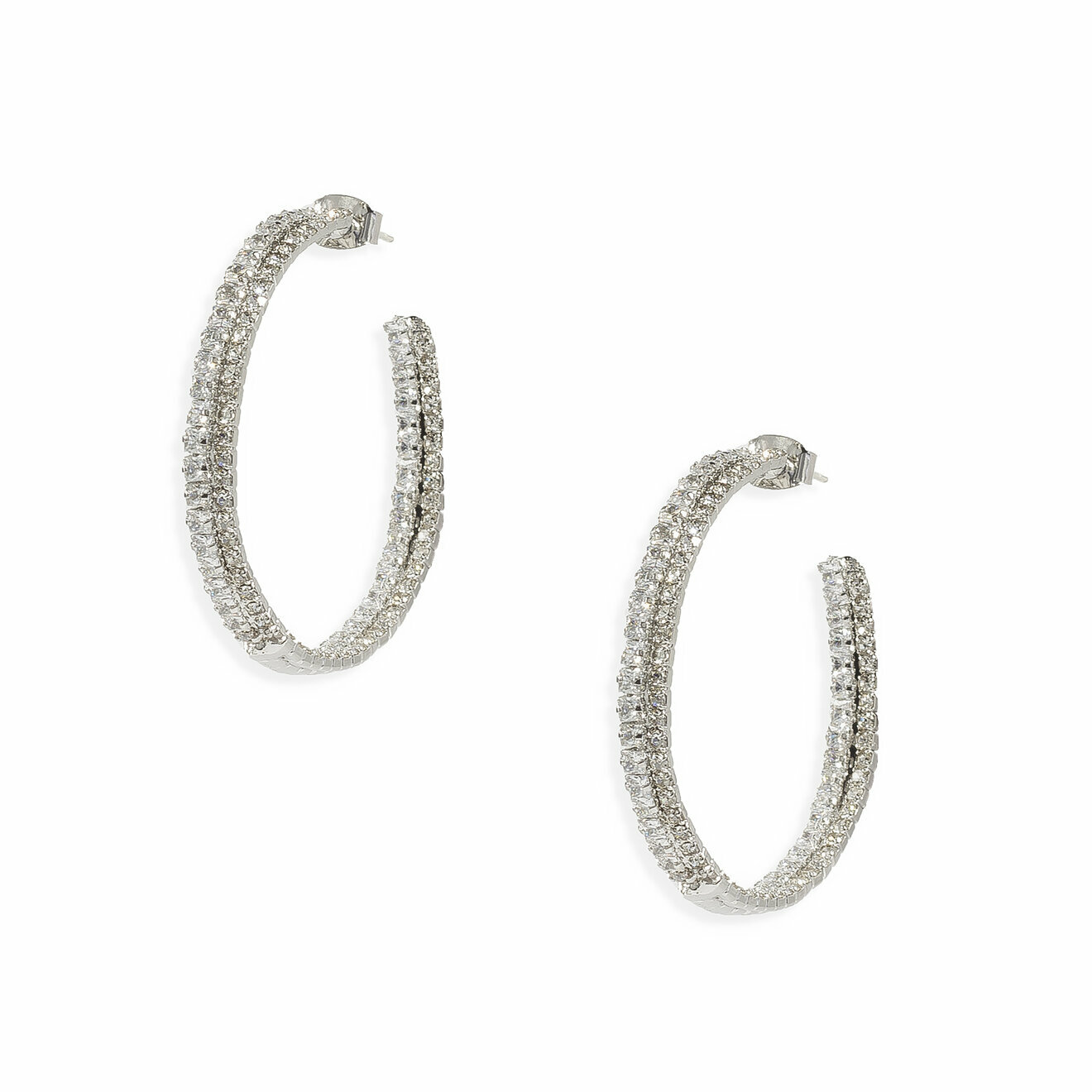 ring earrings with crystals